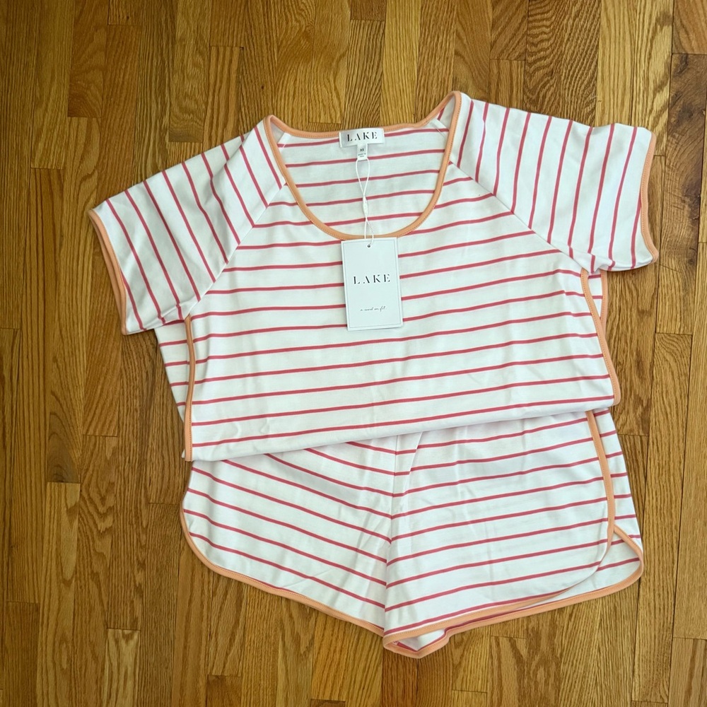 NWT Lake Pajamas Sunkissed Coral Stripe - XS